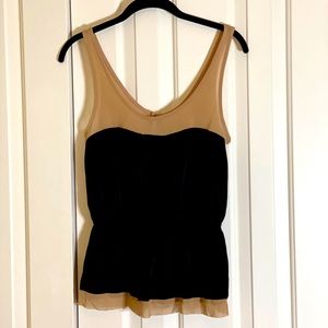 Pleated Nude Illusion Tank - NWOT